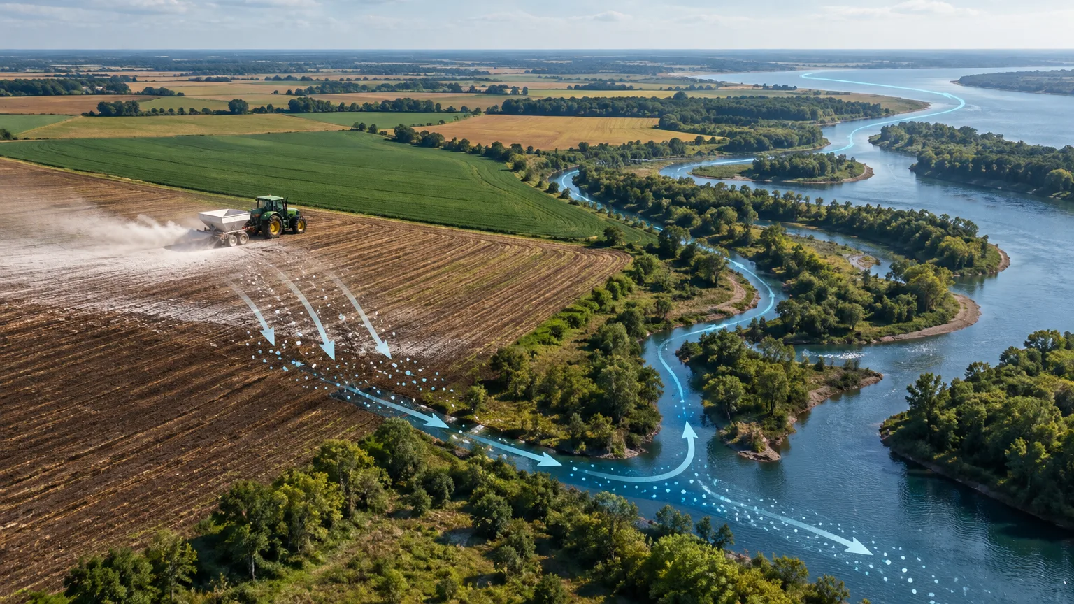 Vápnění polí v povodí Mississippi může podle studie ukládat uhlík