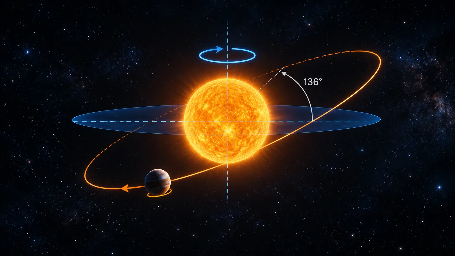 Exoplaneta obíhá svou hvězdu opačným směrem