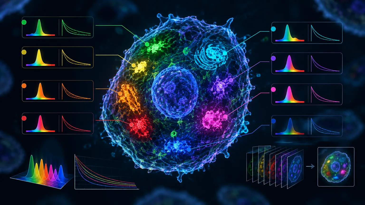 Časování fluorescence umožnilo označit osm proteinů v jediné buňce jedním barvením
